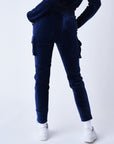 Bas de jogging cargo en velours signature
