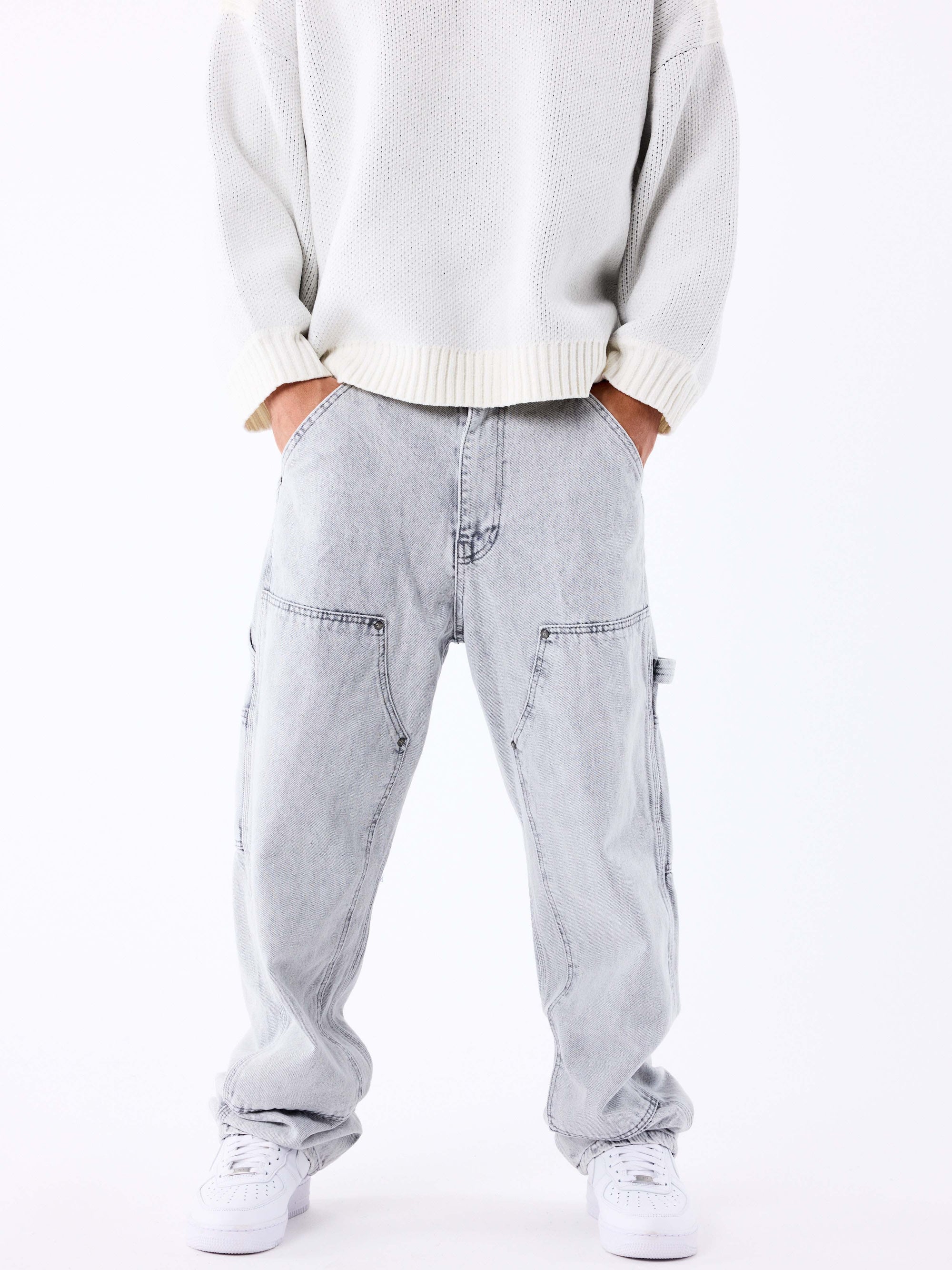 Jeans ample à détails charpentier