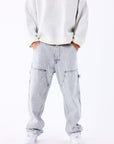 Jeans ample à détails charpentier