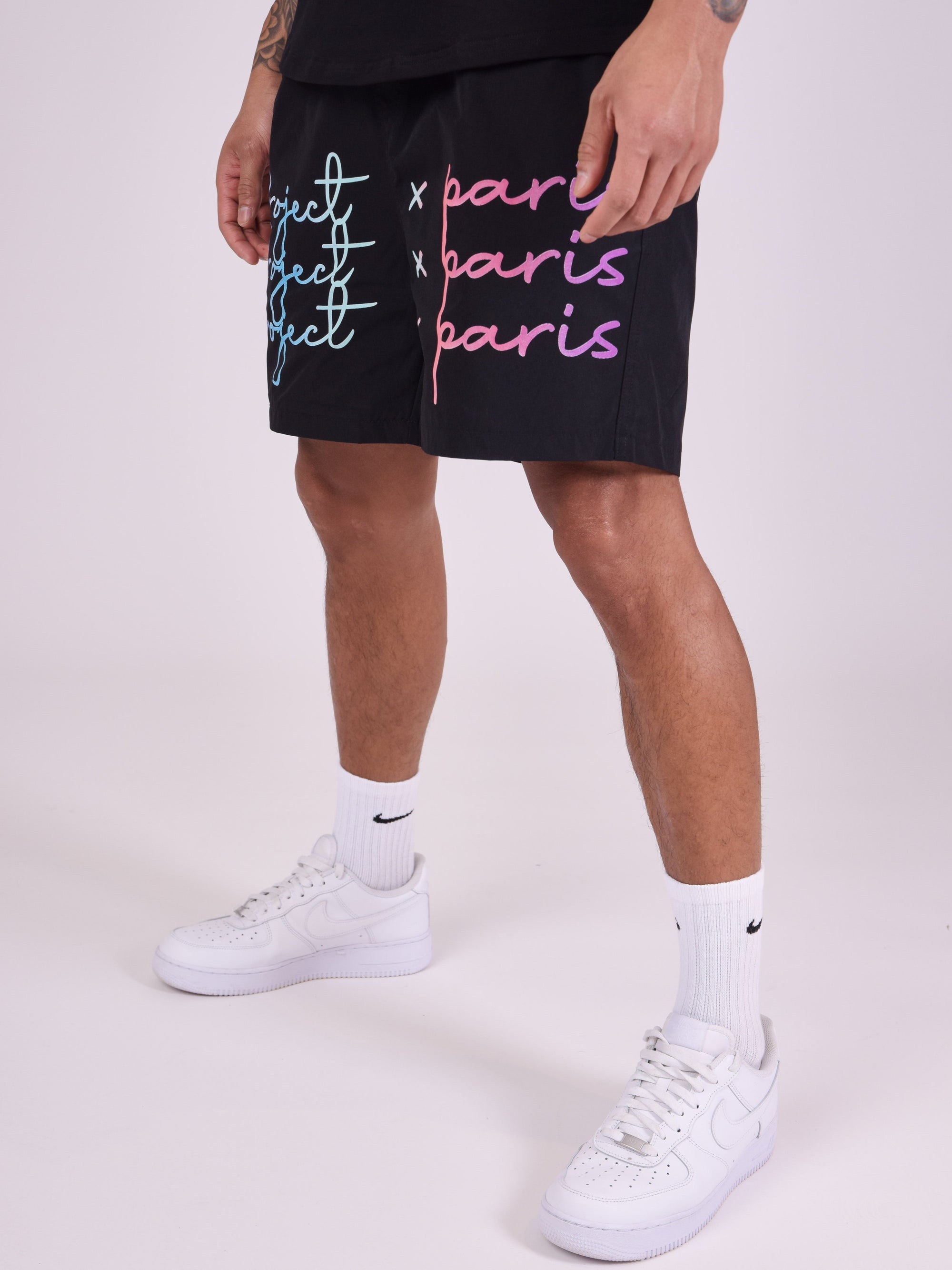 Short grand logo imprimé dégradé