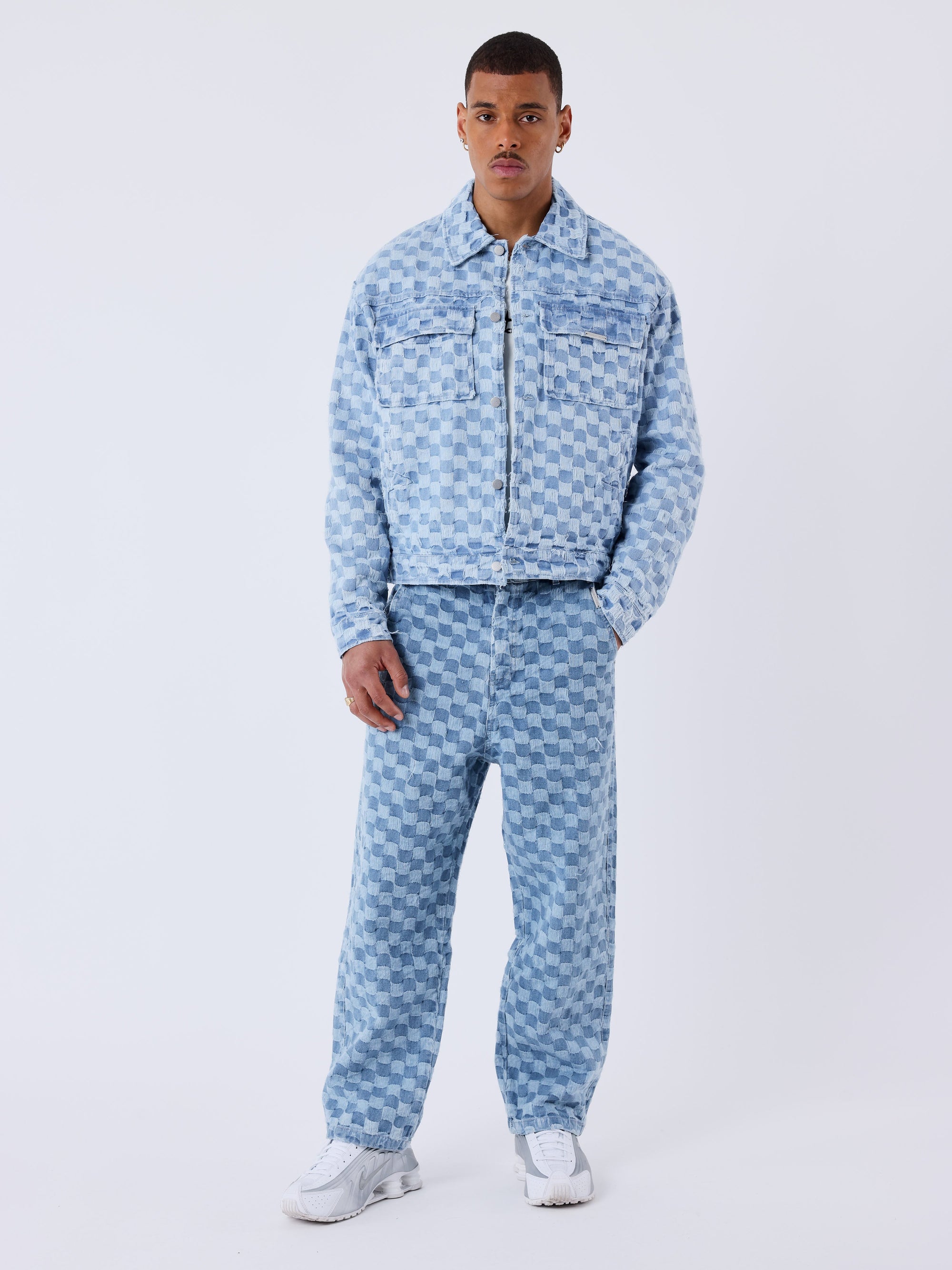 Surchemise Kalash x PXP en denim a motif damier