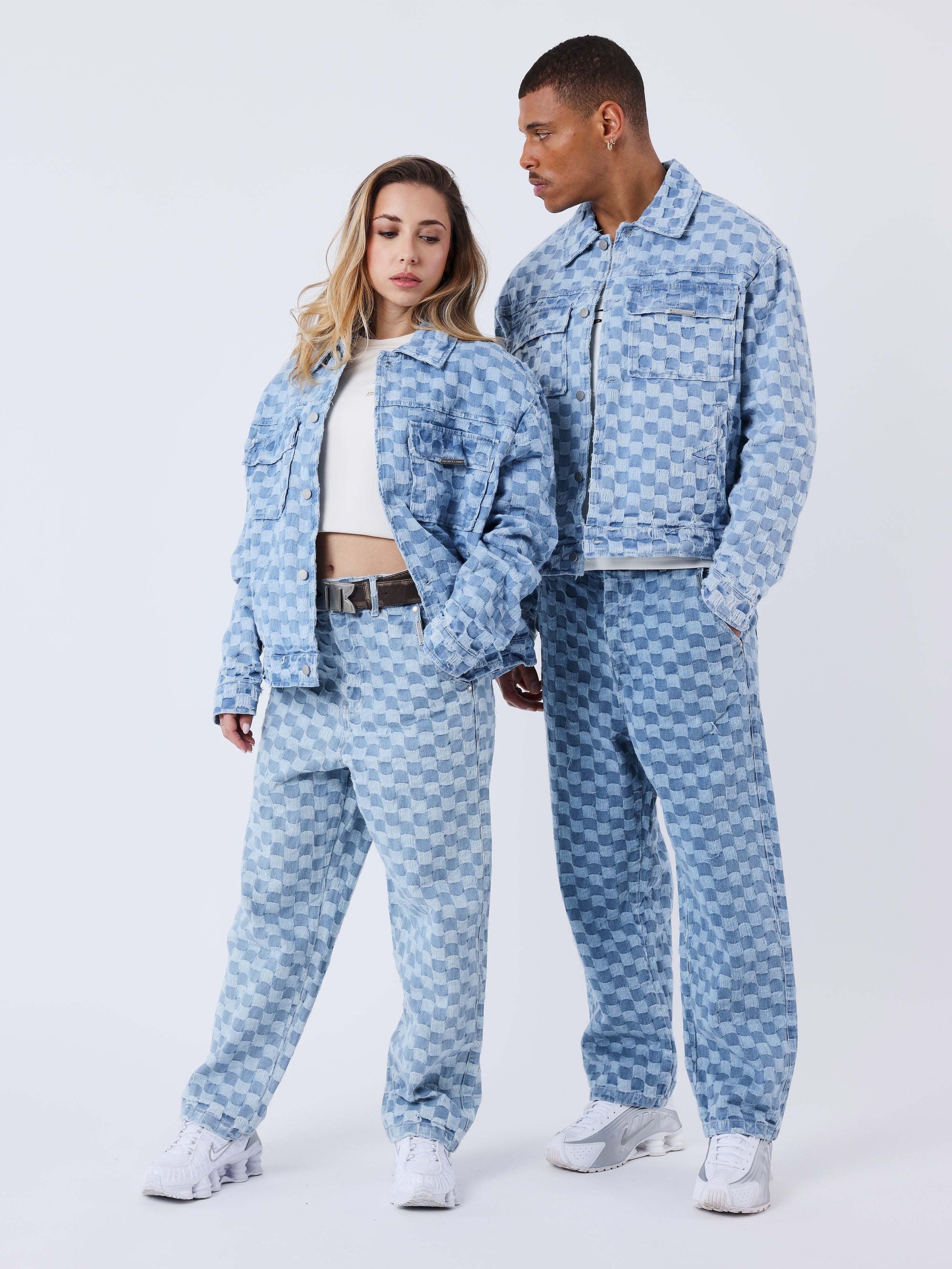 Surchemise Kalash x PXP en denim a motif damier