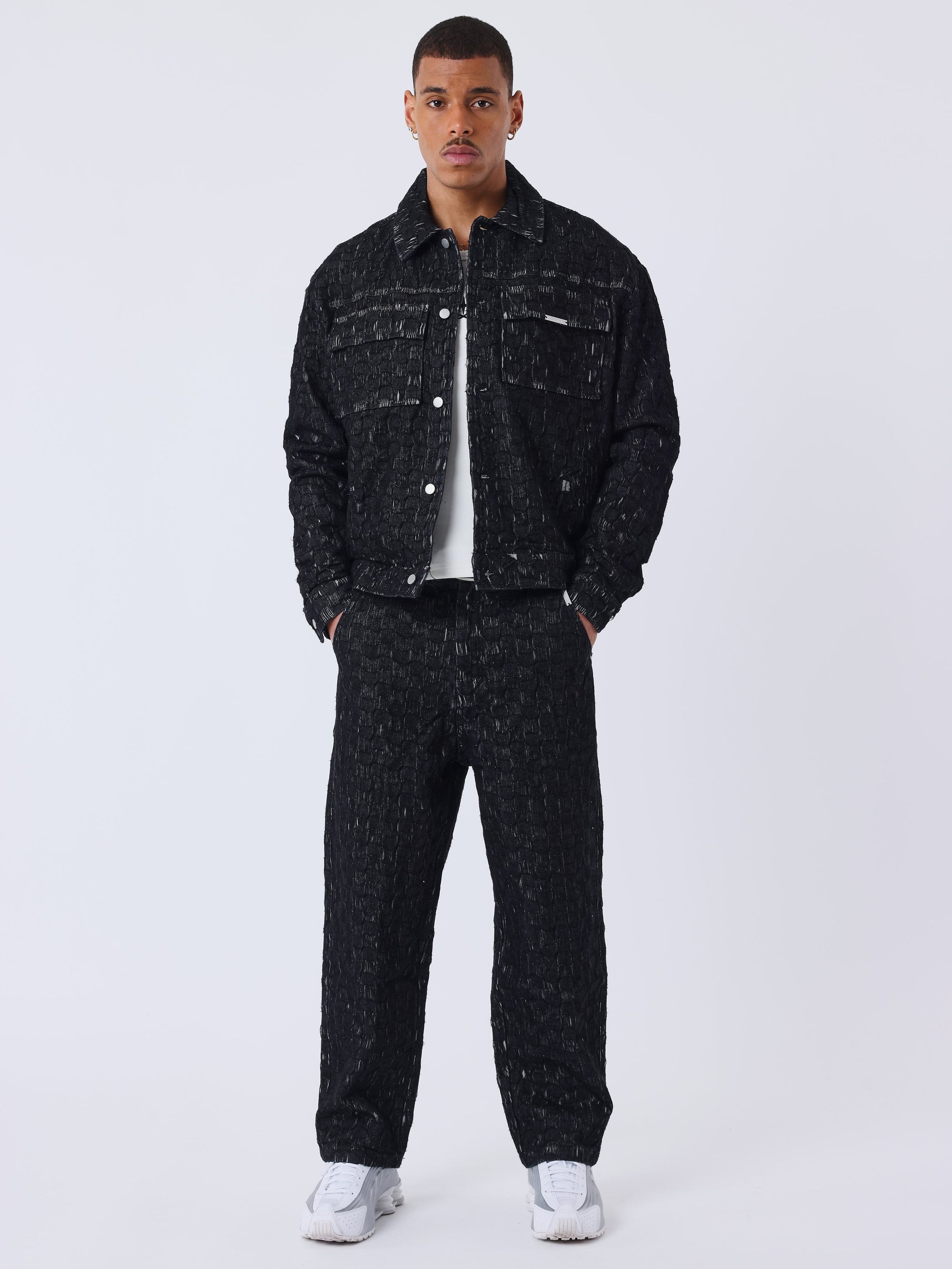 Surchemise Kalash x PXP en denim a motif damier