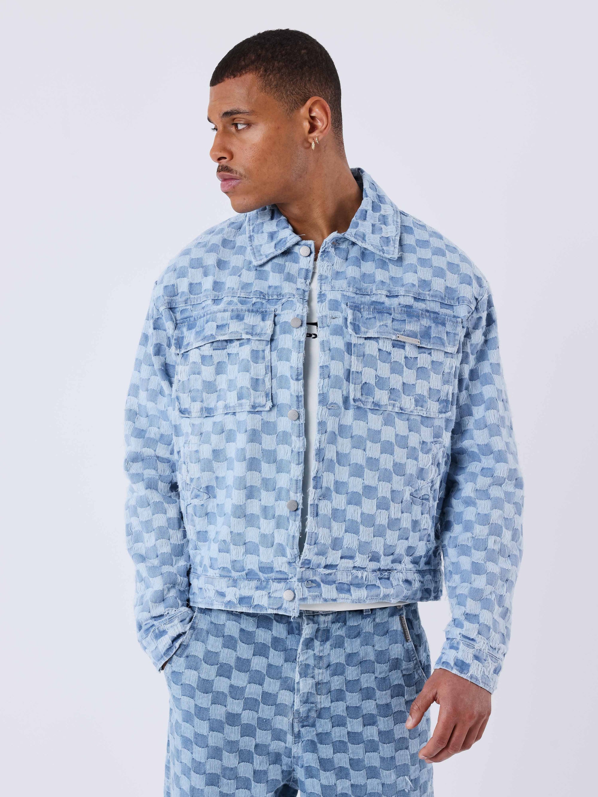 Surchemise Kalash x PXP en denim a motif damier