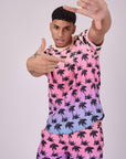 T-shirt imprimé palmier dégradé