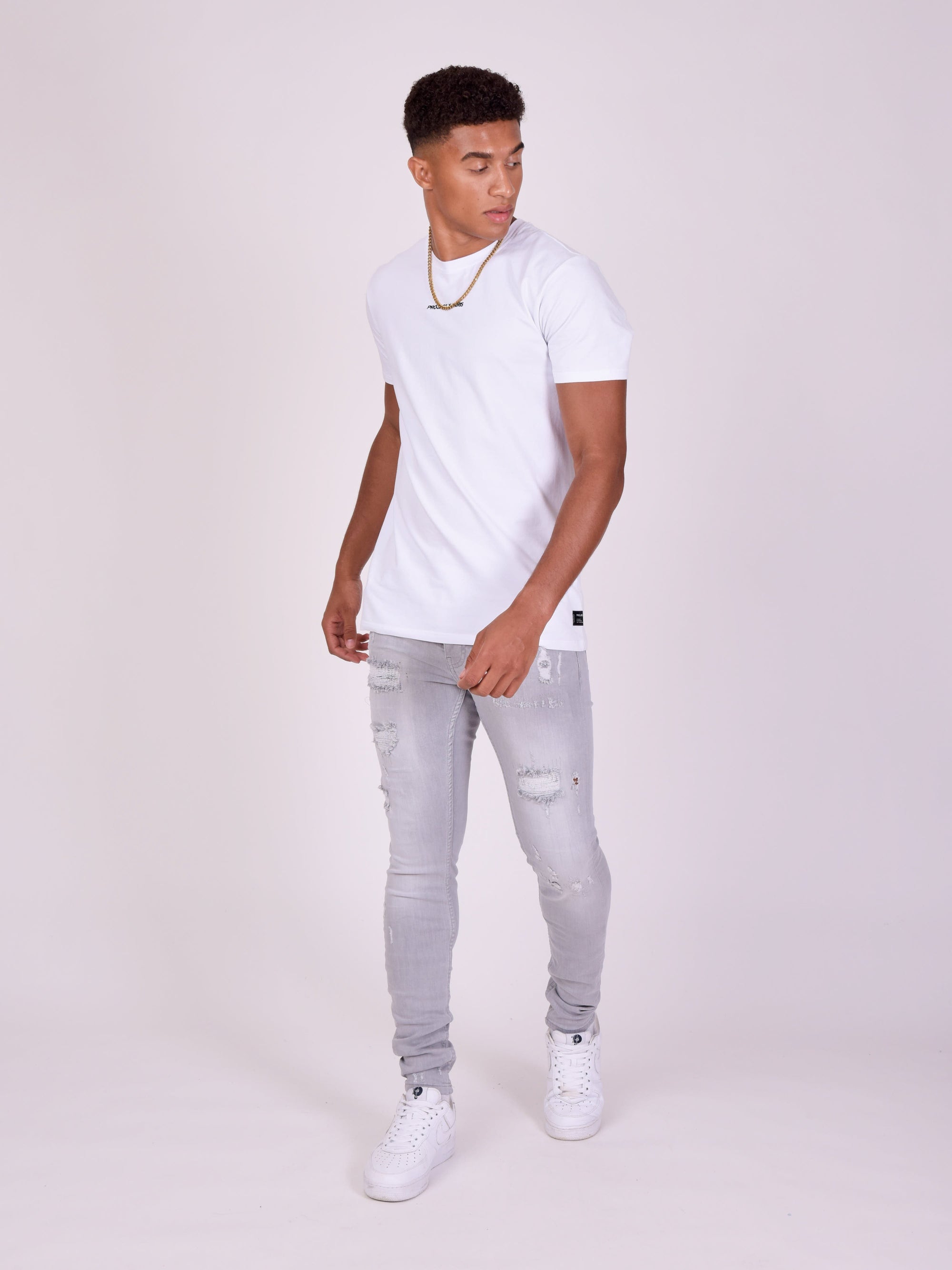 Jean skinny effet usé