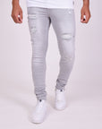 Jean skinny effet usé