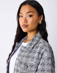 Veste en toile à motif géometrique