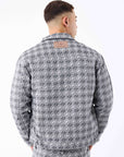 Veste en toile à motif géometrique