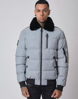 Veste matelassée col aviateur fourrure